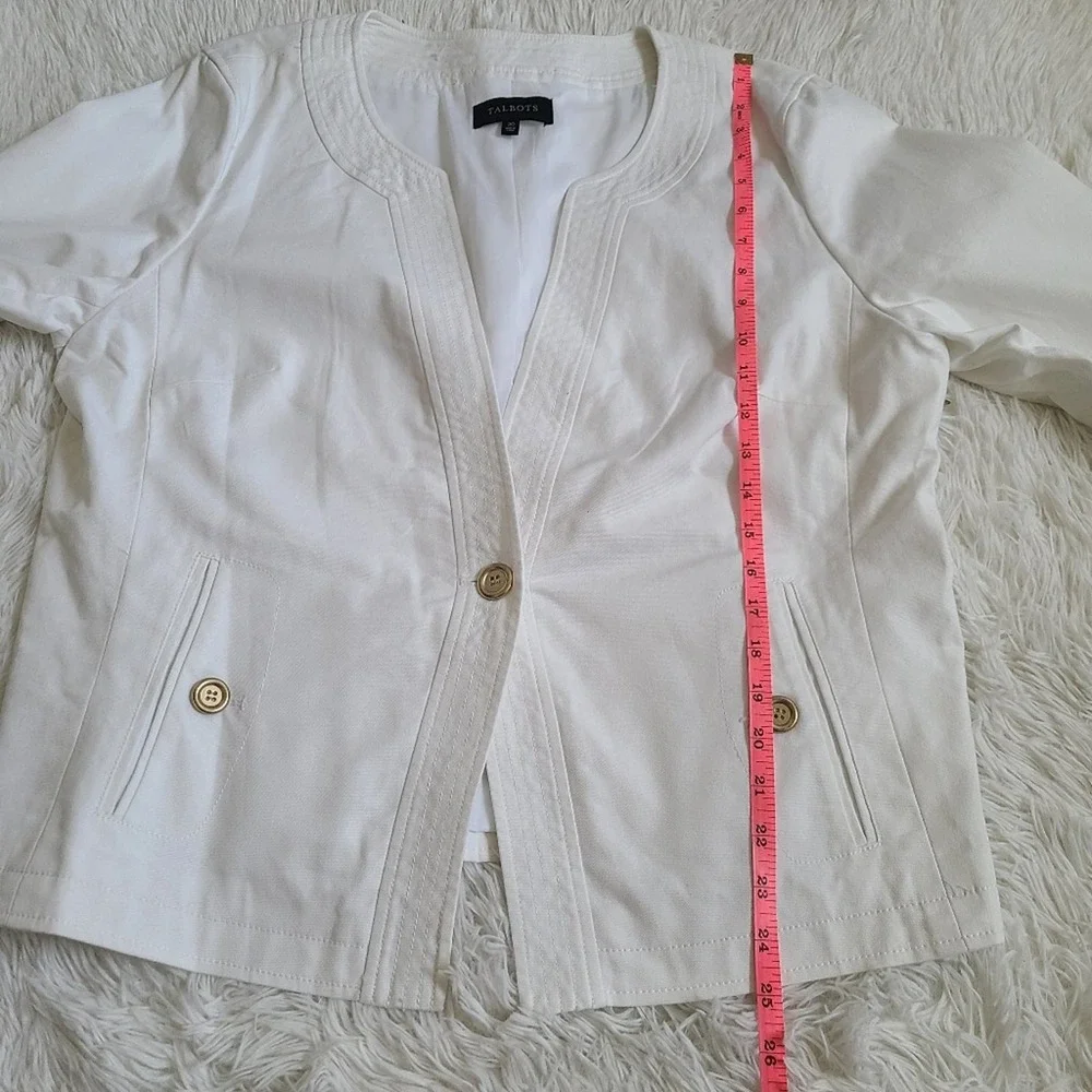 Talbots White Gold Button Blazer Size 20 - Picture 7 of 10